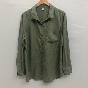 Old Navy Army Green Button Down Sz XL